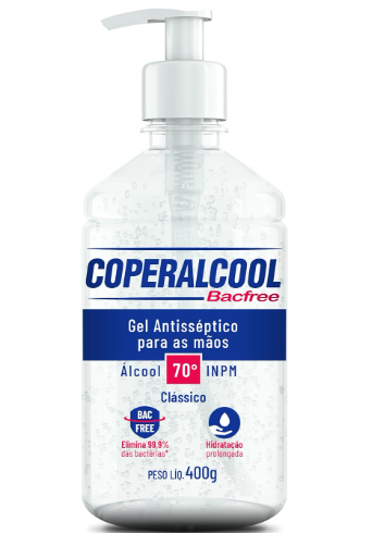 ÁLCOOL GEL HIGIENIZADOR DE MÃOS 70°INPM 400G